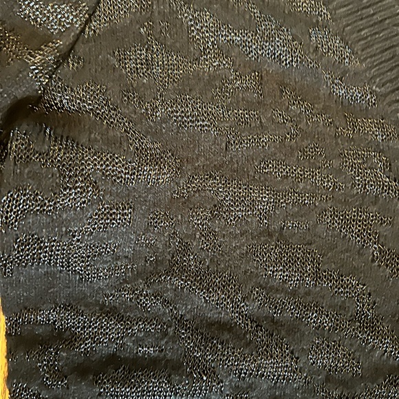 White House Black Market Metallic Jacquard Cardigan Sweater in Black Size Medium - Picture 7 of 10